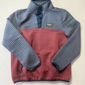 L.L. Bean Quilted Pullover in Gray and Red